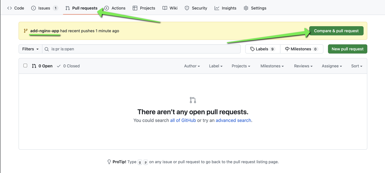 Create pull request